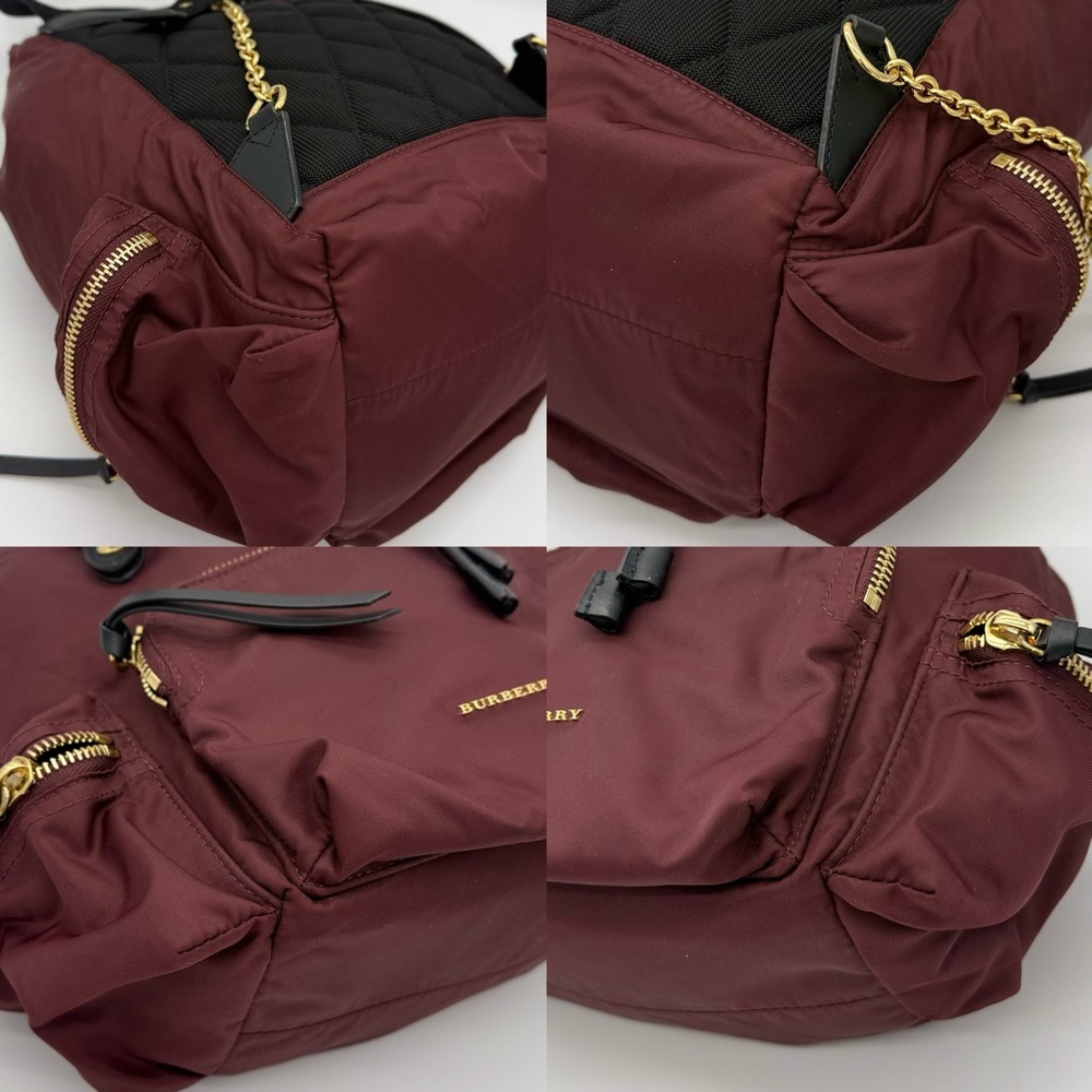 Authentic Burberry Burgundy nylon backpack - Picture 13 of 16